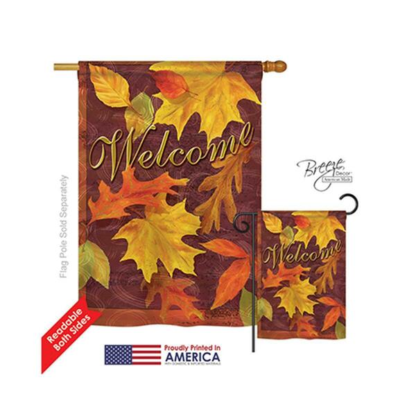 Gardencontrol 13047 Harvest & Autumn Fall Leaves 2-Sided Vertical Impression House Flag - 28 x 40 in. GA3888922